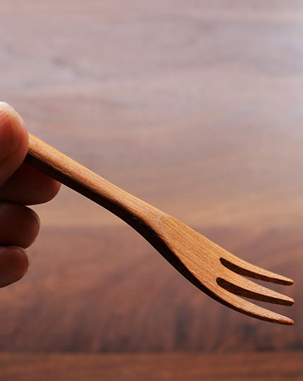 teak wood dessert  fork