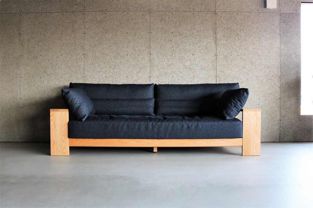 富山 ミヤモト家具 SOLID SLC03 SOFA 14　富山　SOLID　ミヤモト家具　家具　無垢材　ソファ　デニム　帆布　ウォールナット　オーク　SLC03