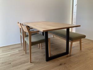 ミヤモト家具　SOLID 富山　金沢　家具　ダイニング　テーブル　スチール　無垢