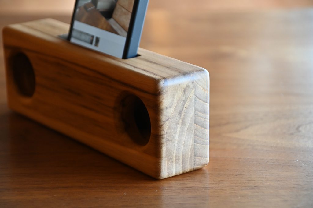 【スピーカー】teak wood solid speaker (3)