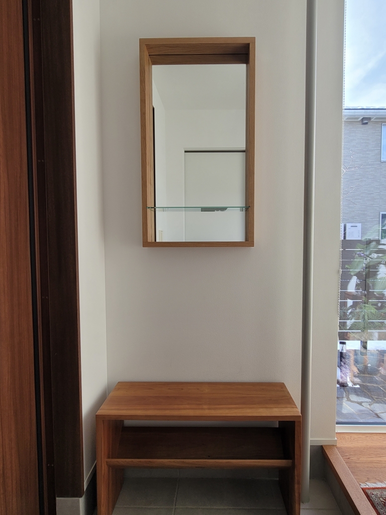 富山　家具　おすすめ　ミラー　木製