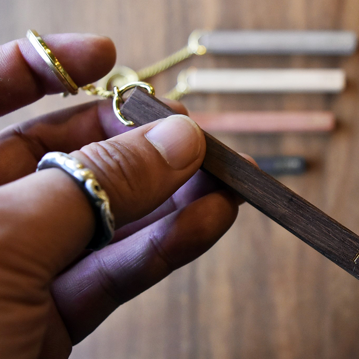 keyring-wood-brass