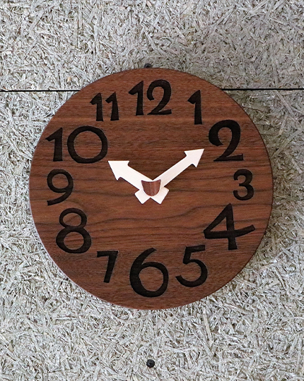 wall clock solid wood-nm