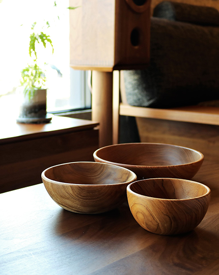 solid teak wood bowl