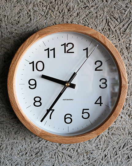 SOLID CLOCK small-round oak