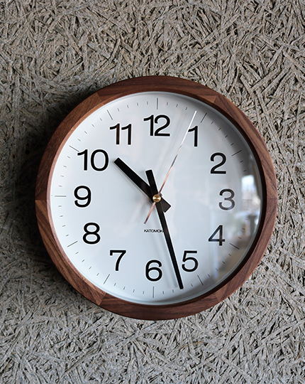 SOLID CLOCK small-round walnut