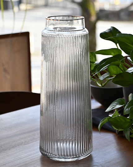 Glass Flower Vase Goldrim Keidas