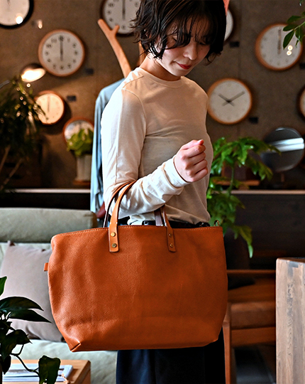 Handmade Bag -Oil Leather- Shoulder＆Tote L-CAMEL